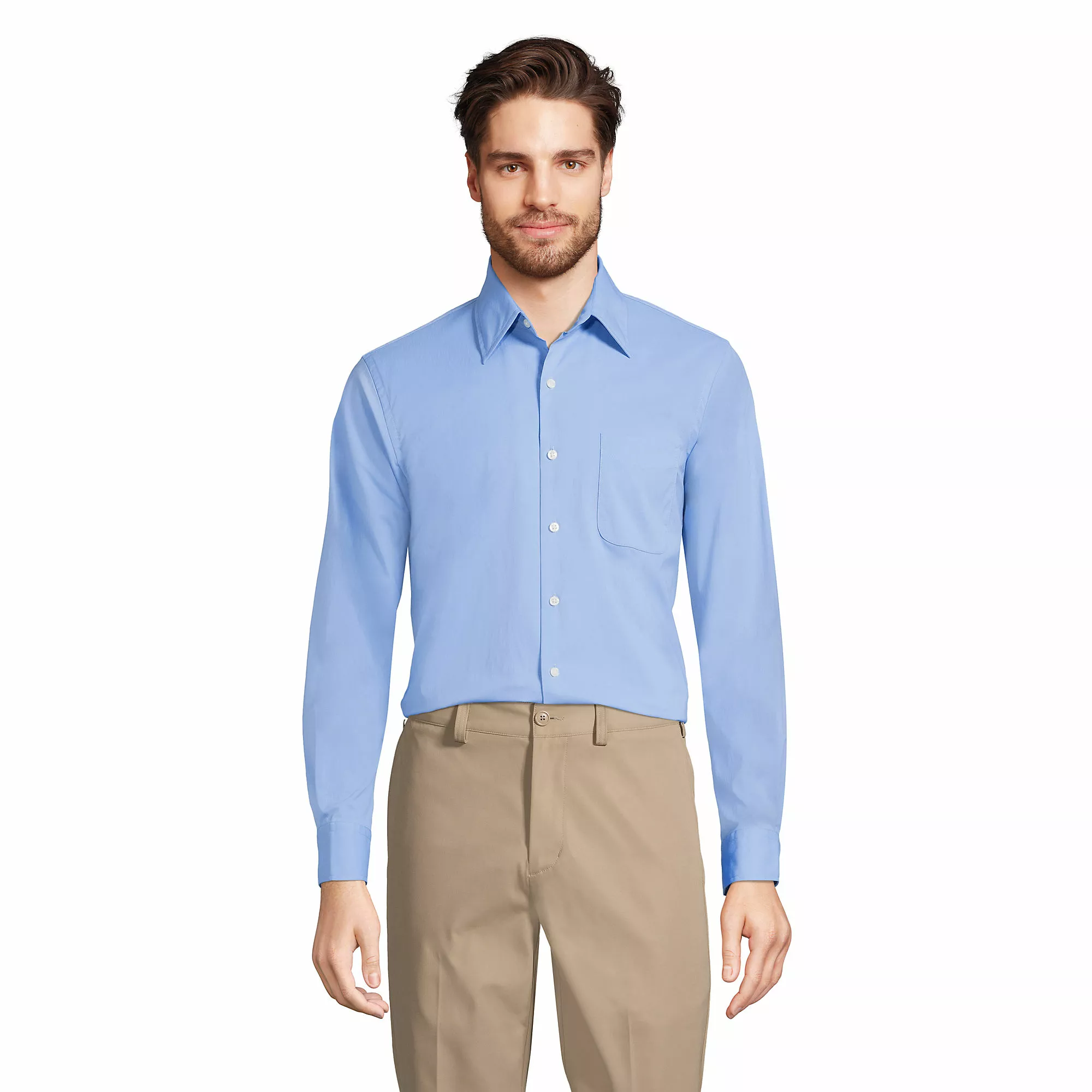 Lands' End Men's Long Sleeve Active Stretch Performance Shirt