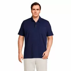 Lands' End Men's Big And Tall Short Sleeve Slub Pocket Polo