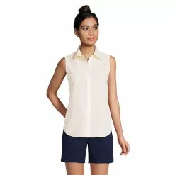 Lands' End Women's Wrinkle Free No Iron Sleeveless Shirt