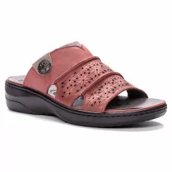 Propet Women's Gertie Cutout Leather Comfort Slide Sandals