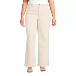 Lands' End Women's Plus Size Recycled Denim High Rise Wide Leg Jeans