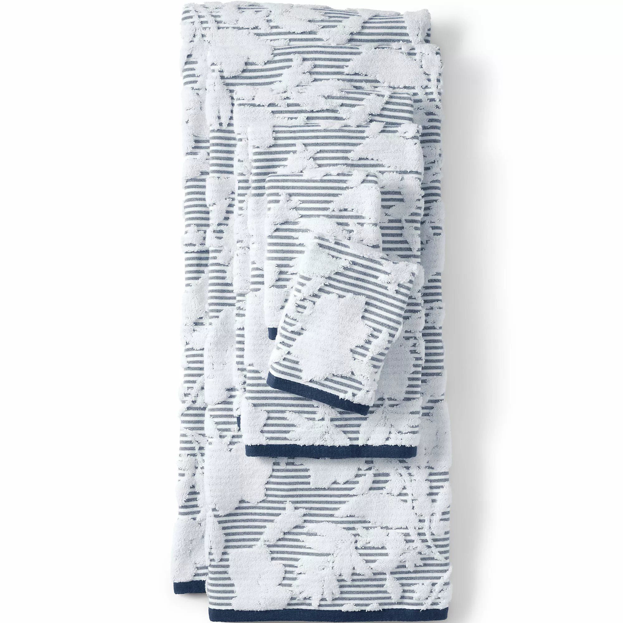 Lands' End Cotton Sculpted 6-Piece Bath Towel Set