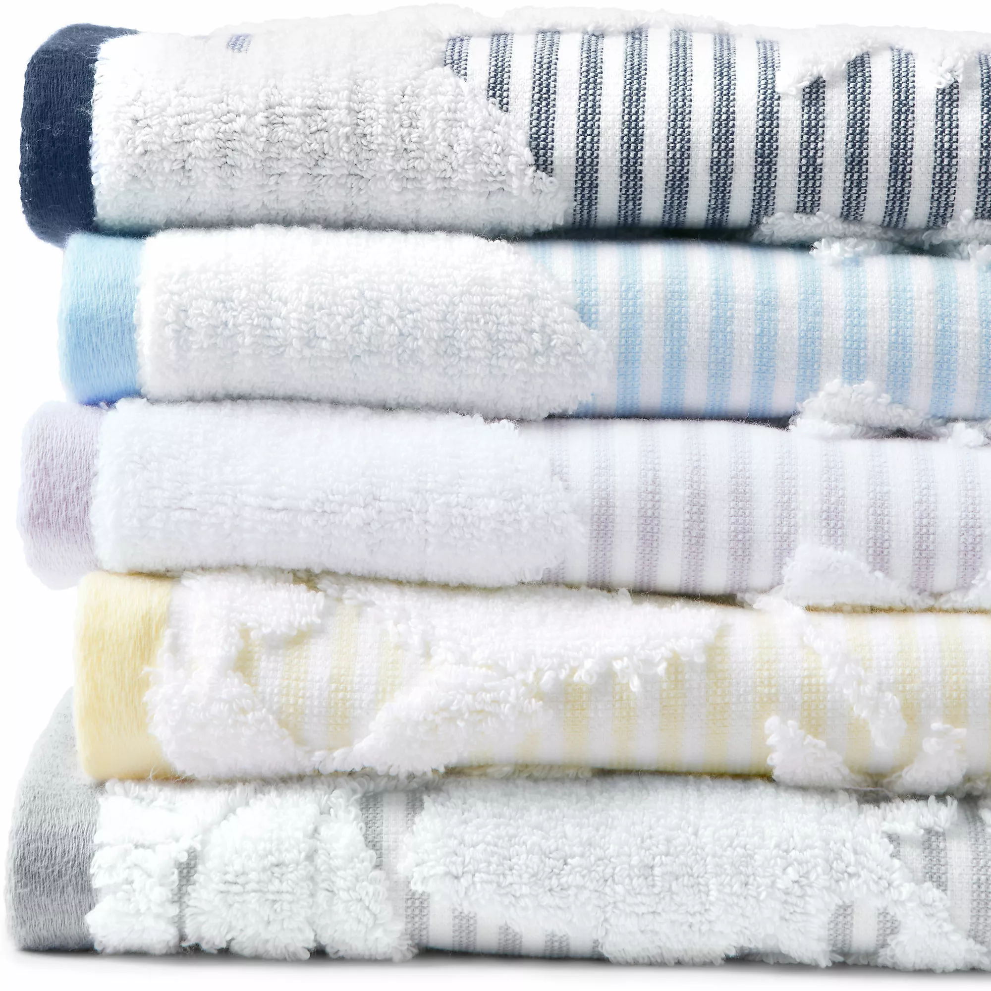 Lands' End Cotton Sculpted 6-Piece Bath Towel Set - Image 2