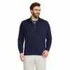 Lands' End Men's Big And Tall Long Sleeve Heavy Slub Quarter Zip