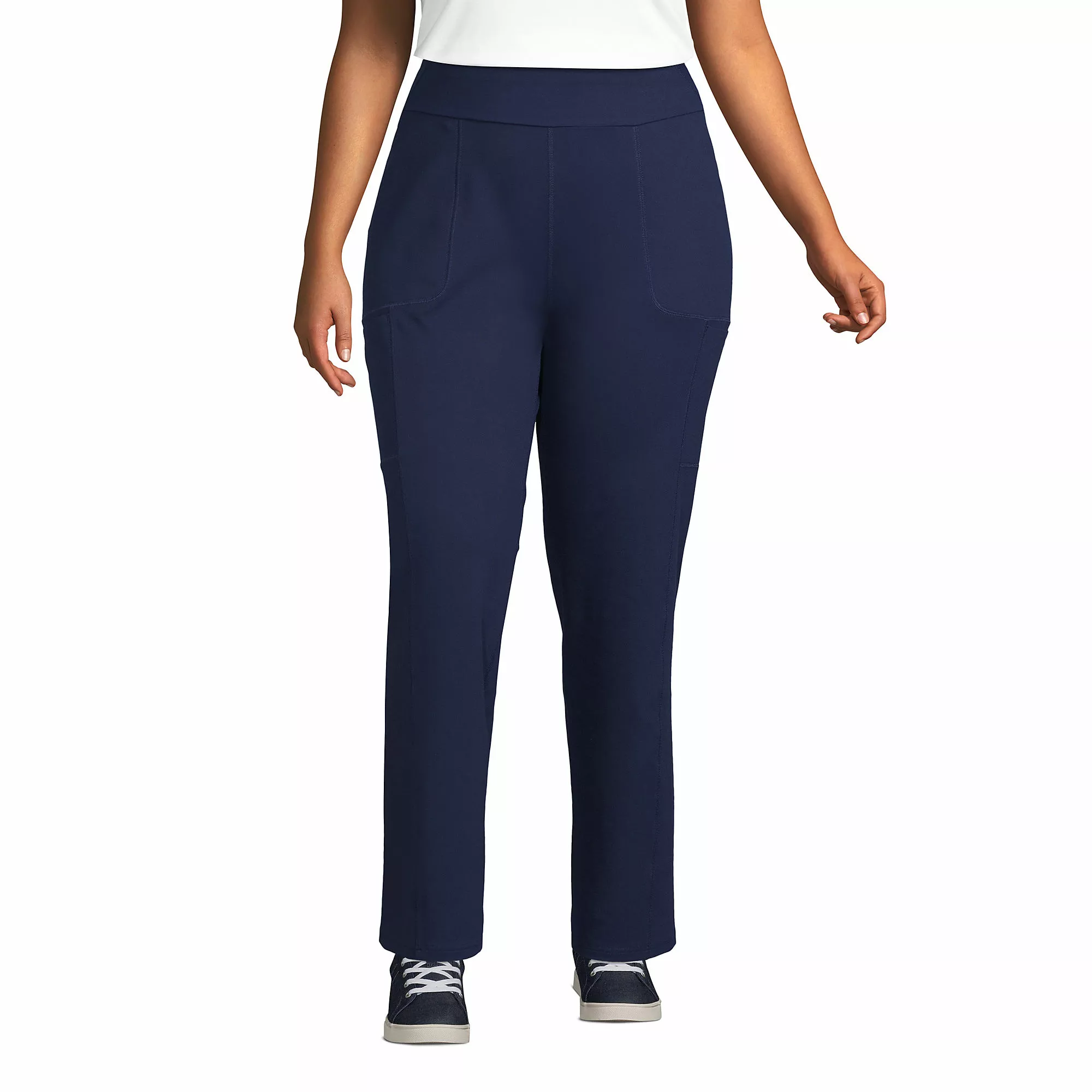 Lands' End Women's Plus Size Active High Rise Pocket Pants
