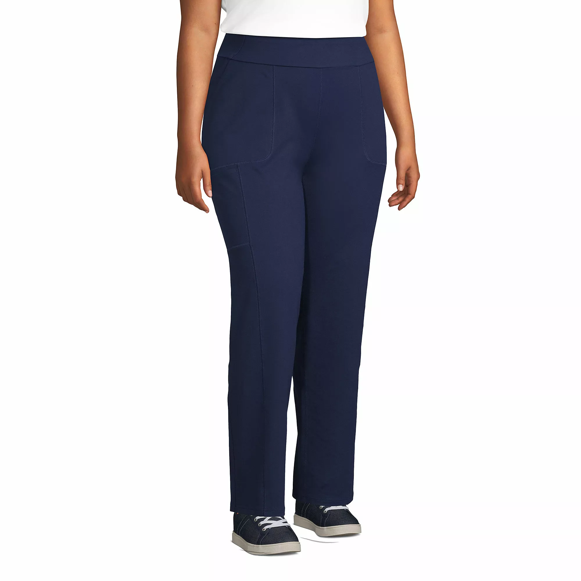 Lands' End Women's Plus Size Active High Rise Pocket Pants - Image 3