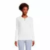 Lands' End Women's Drifter Cotton Cable Lace Up Sweater Top