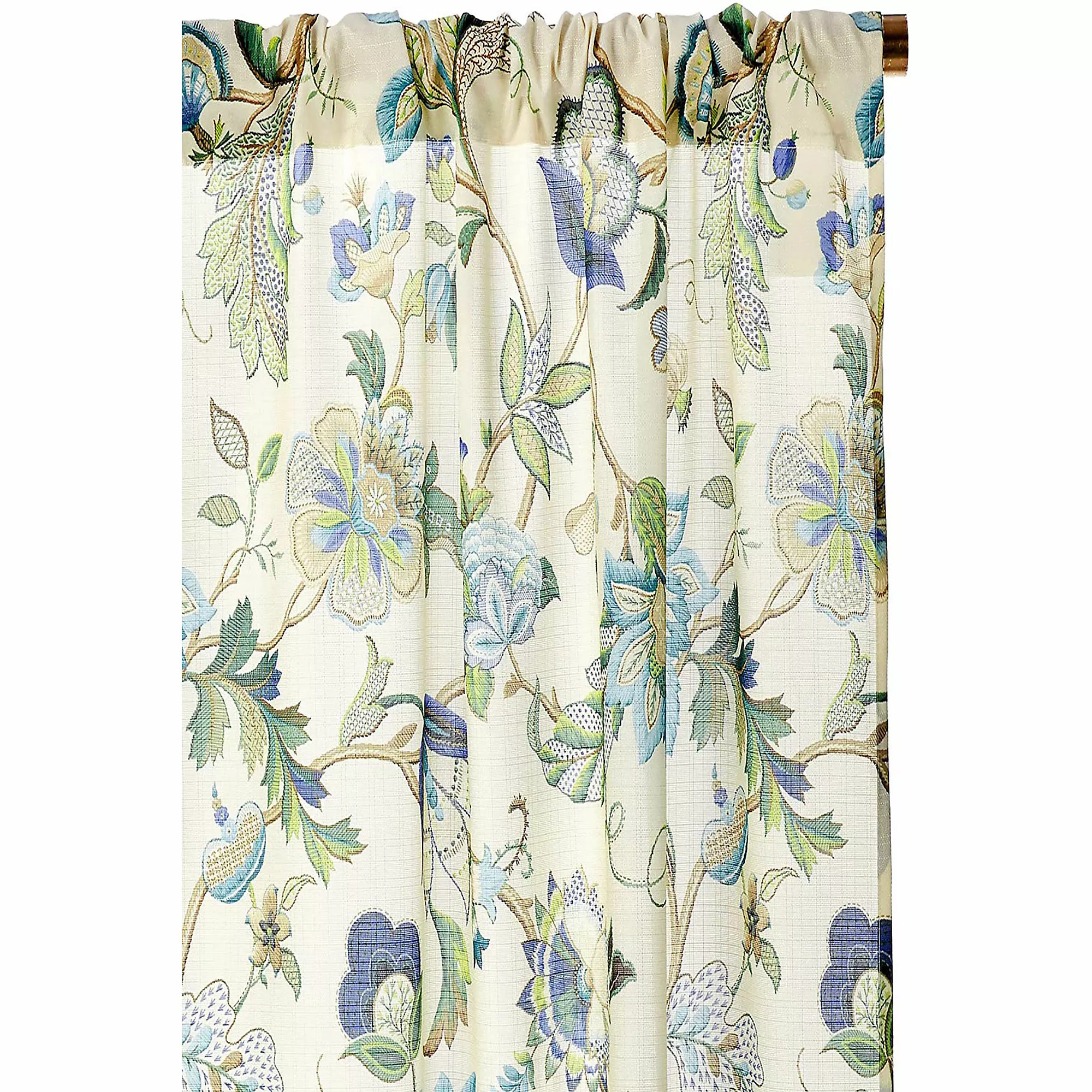 Ellis Curtains Ellis Curtain Brissac Floral 70"x63" Tailored Panel Tie Back Curtains - Image 2