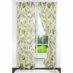 Ellis Curtains Ellis Curtain Brissac Floral 70"x63" Tailored Panel Tie Back Curtains