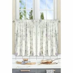 Ellis Curtains Ellis Curtain Abigail Floral 56"x24" Tailored Tiers