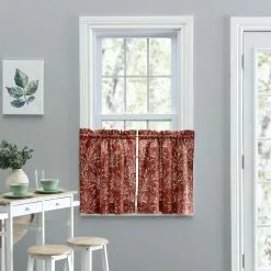 Ellis Curtains Ellis Curtain Lexington Leaf 56"x24" Tailored Tiers