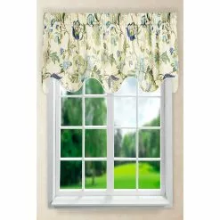 Ellis Curtains Ellis Curtain Brissac Floral 70"x17" Lined Scallop Valance