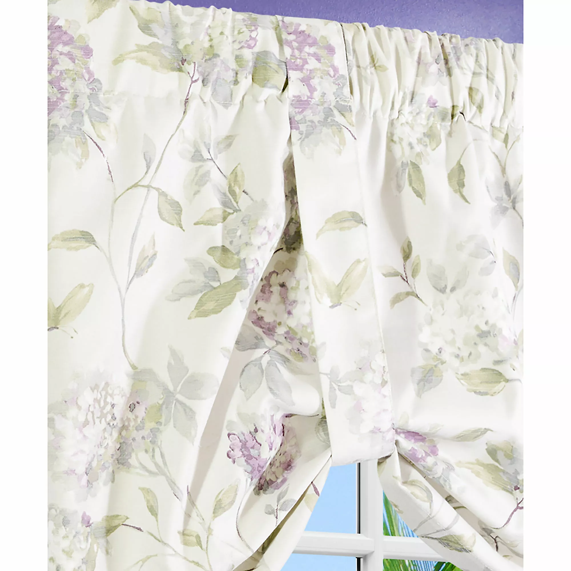 Ellis Curtains Ellis Curtain Abigail Floral 60"x22" Tie Up Valance - Image 2