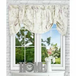 Ellis Curtains Ellis Curtain Abigail Floral 60"x22" Tie Up Valance