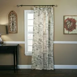 Ellis Curtains Ellis Curtain Script 48"x63" Tailored Panel Curtains