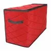 Northlight 96 Count 4 Tray Red Quilted Zip Up Christmas Ornament Storage Tub