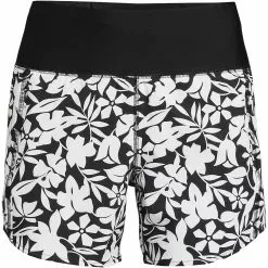 Lands' End Women's Plus Size 5" Sustainable Elastic Waist Board Shorts Swim Shorts With Panty