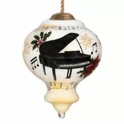 Inner Beauty Piano Christmas Glass Finial Ornament