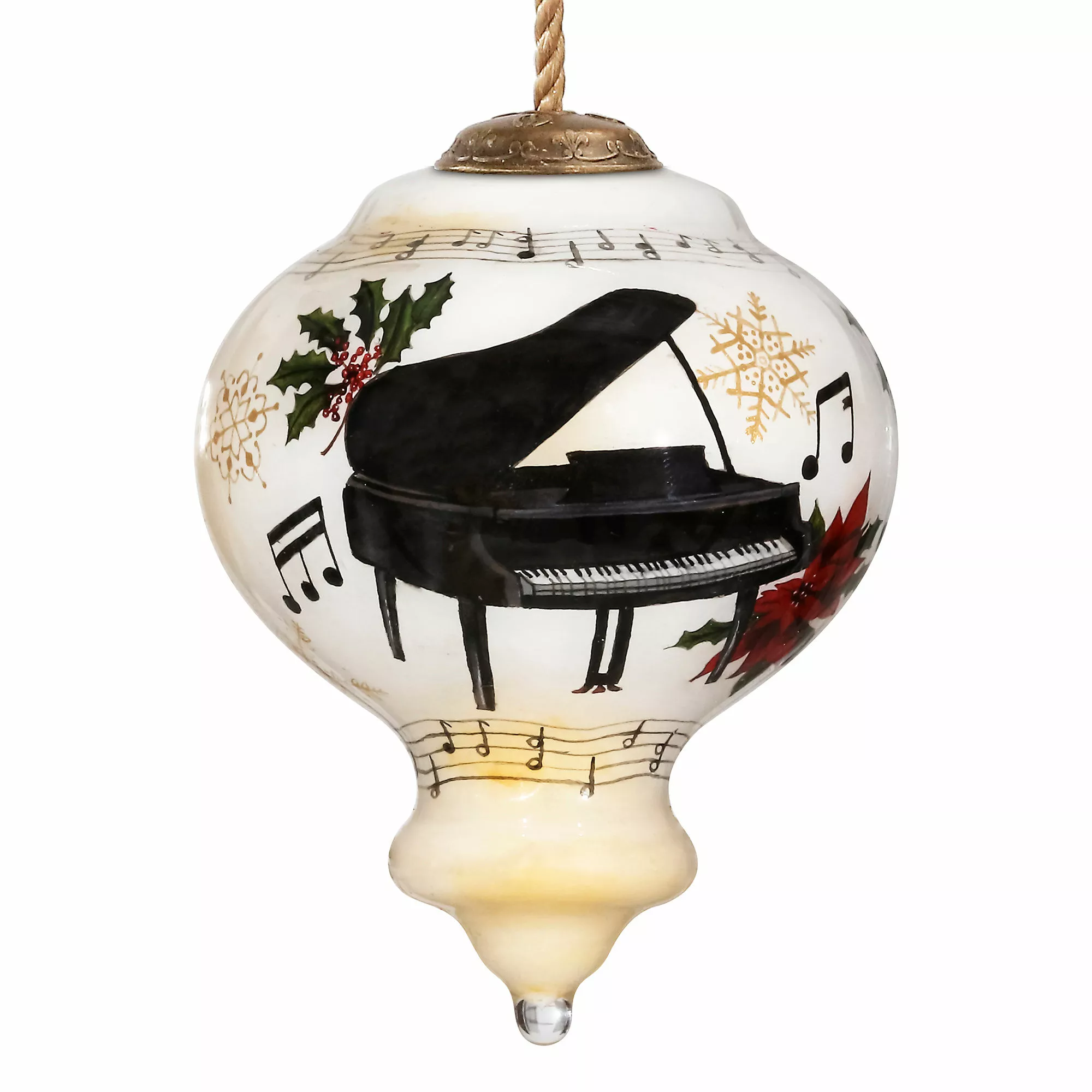 Inner Beauty Piano Christmas Glass Finial Ornament