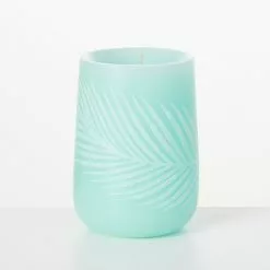 Sullivans 6 Inch Leaf Imprint Wax Candle