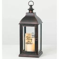 Sullivans Memorial Lantern With 3 LED Flameless Pillar Candles