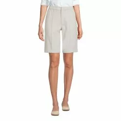 Lands' End Women's High Rise Bi Stretch Pintuck 11" Shorts