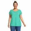 Lands' End Women's Plus Size Short Sleeve Slub Wedge T-Shirt