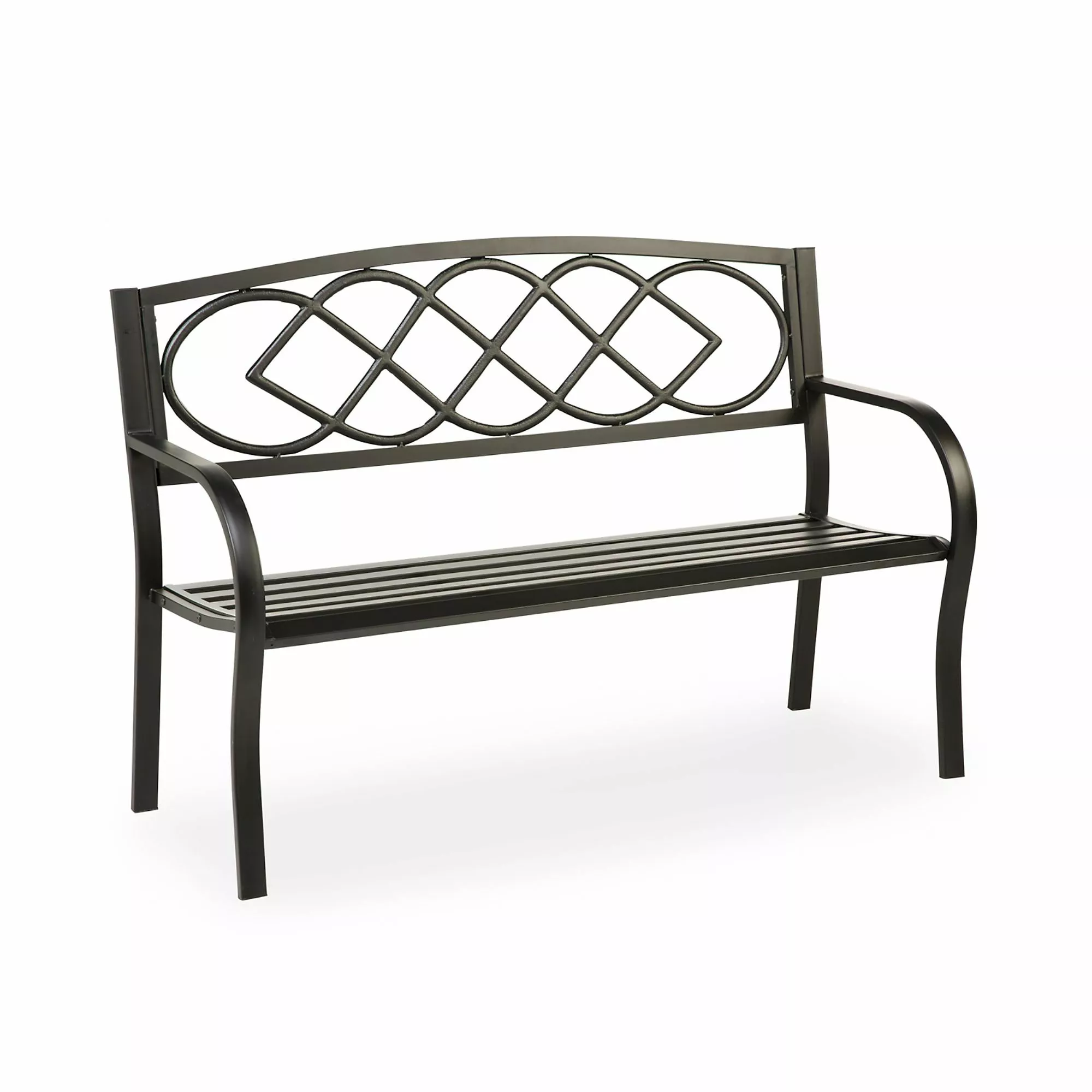 Evergreen Cast Iron Celtic Knot Metal Garden Bench