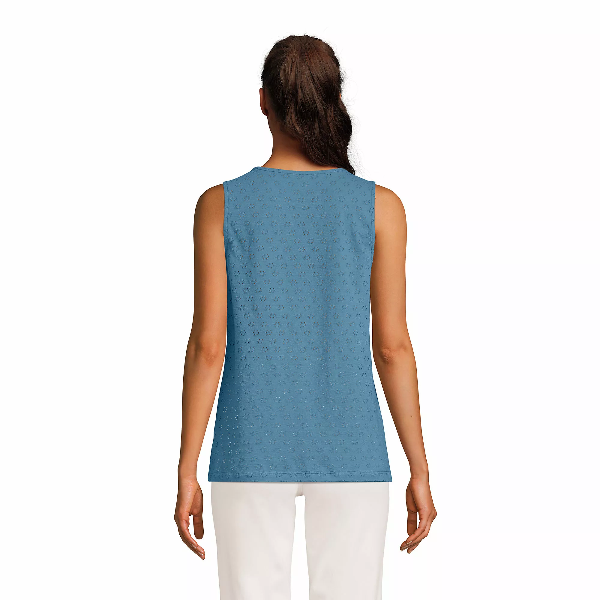 Lands' End Women's Knit Eyelet Tank - Image 2