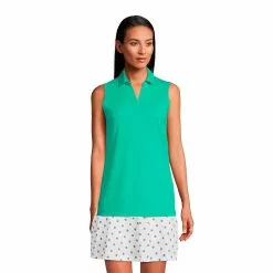 Lands' End Women's Performance Pique Sleeveless Polo