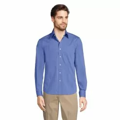 Lands' End Men's Long Sleeve Stretch Coolmax Shirt
