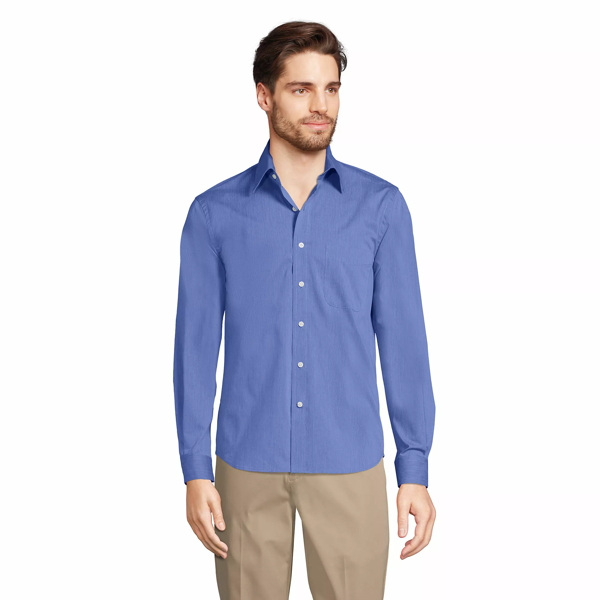 Lands' End Men's Long Sleeve Stretch Coolmax Shirt