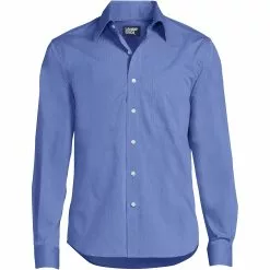 Lands' End Men's Big Long Sleeve Stretch Coolmax Shirt