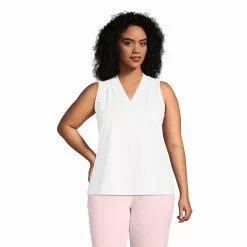 Lands' End Women's Plus Size Light Weight V-Neck Tank