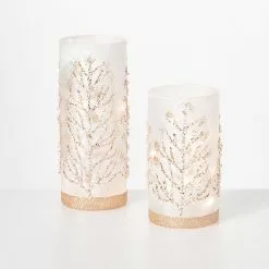 Sullivans Lighted Christmas Tree Cylinder Tabletop Decorations - Set Of 2