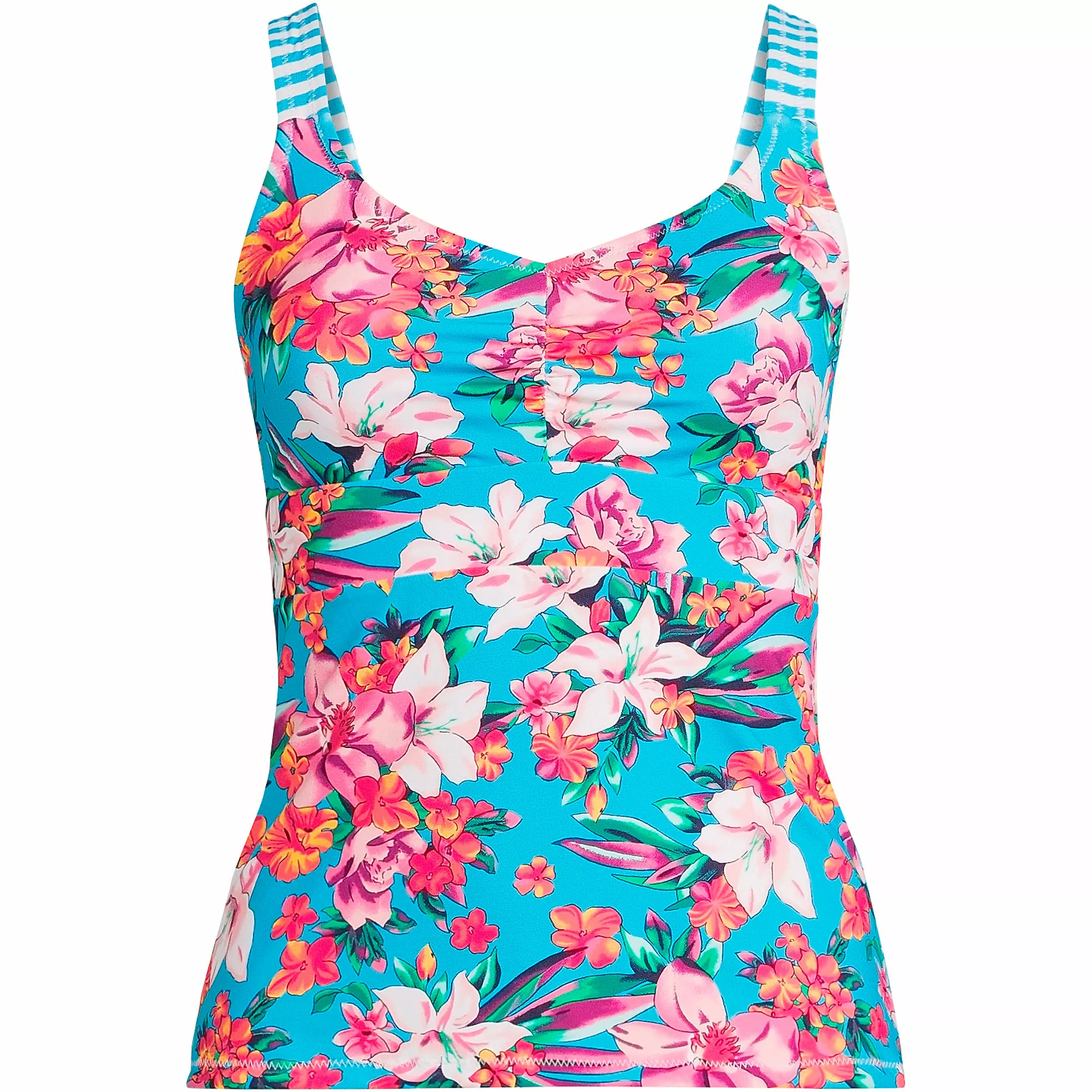 Lands' End Women's Reversible Chlorine Resistant V-neck Tankini Swimsuit Top