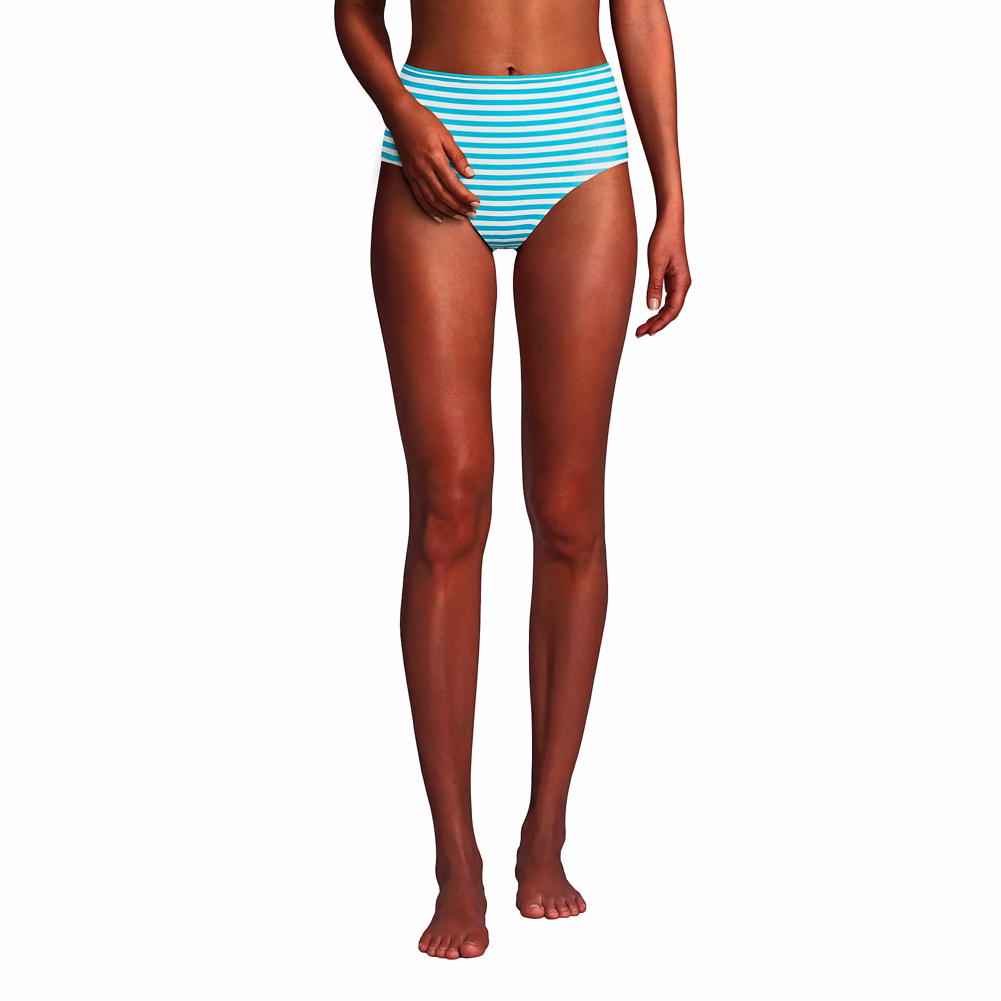 Lands' End Women's Reversible Chlorine Resistant High Waisted Bikini Swim Bottoms - Image 3