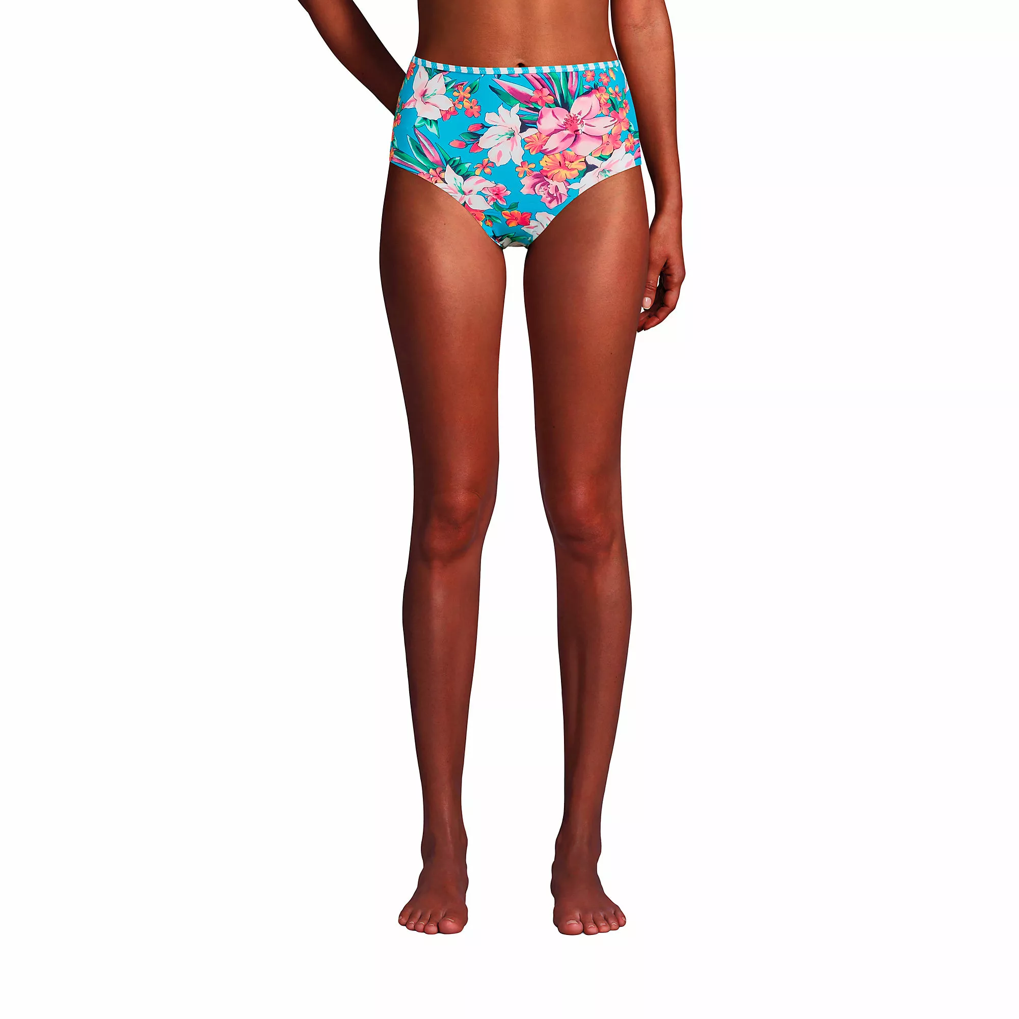 Lands' End Women's Reversible Chlorine Resistant High Waisted Bikini Swim Bottoms - Image 4