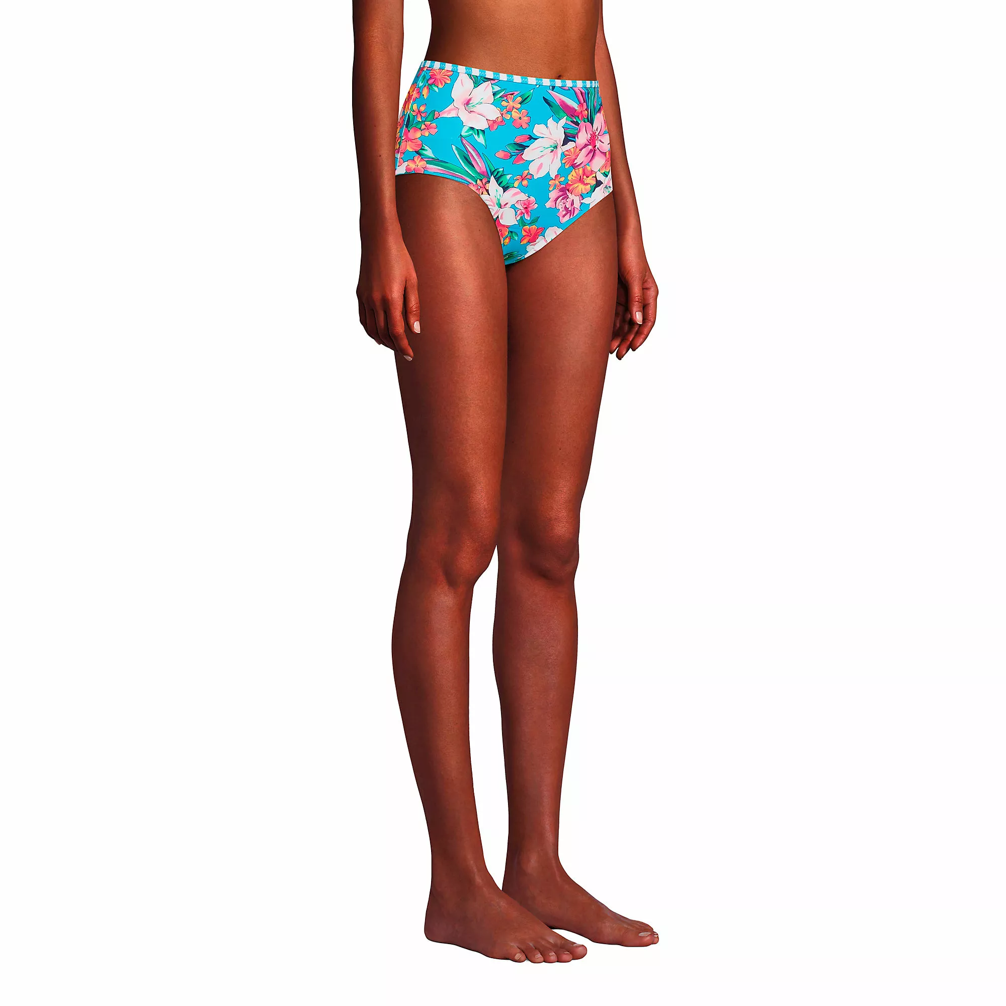 Lands' End Women's Reversible Chlorine Resistant High Waisted Bikini Swim Bottoms - Image 5