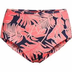 Lands' End Women's Plus Size Reversible Chlorine Resistant High Waisted Bikini Swim Bottoms