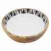 Saro Lifestyle Arrow Trim Design Enamel Wood Serving Bowl