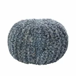 Saro Lifestyle Denim Twisted Rope Cotton Floor Pouf