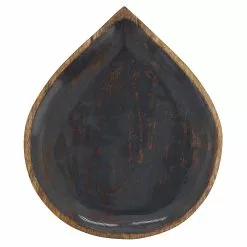 Saro Lifestyle Enamel Coated Wood Drop Shaped Serving Platter