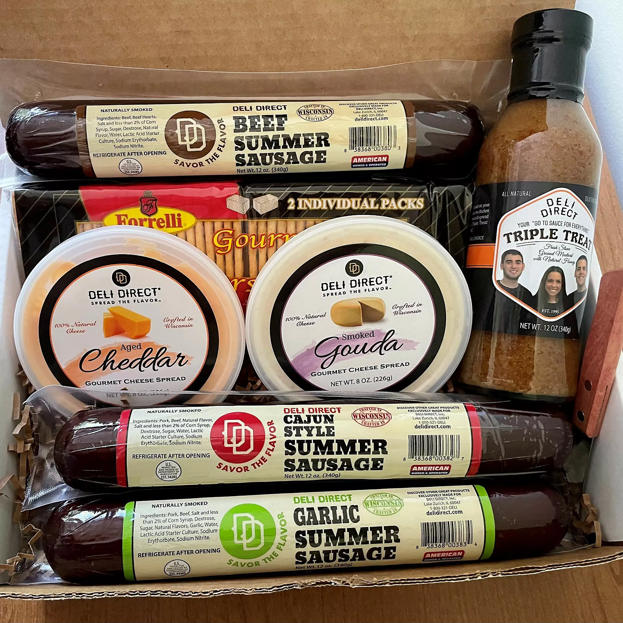 Deli Direct Wisconsin Cheese And Sausage Variety Assortment Gift Box