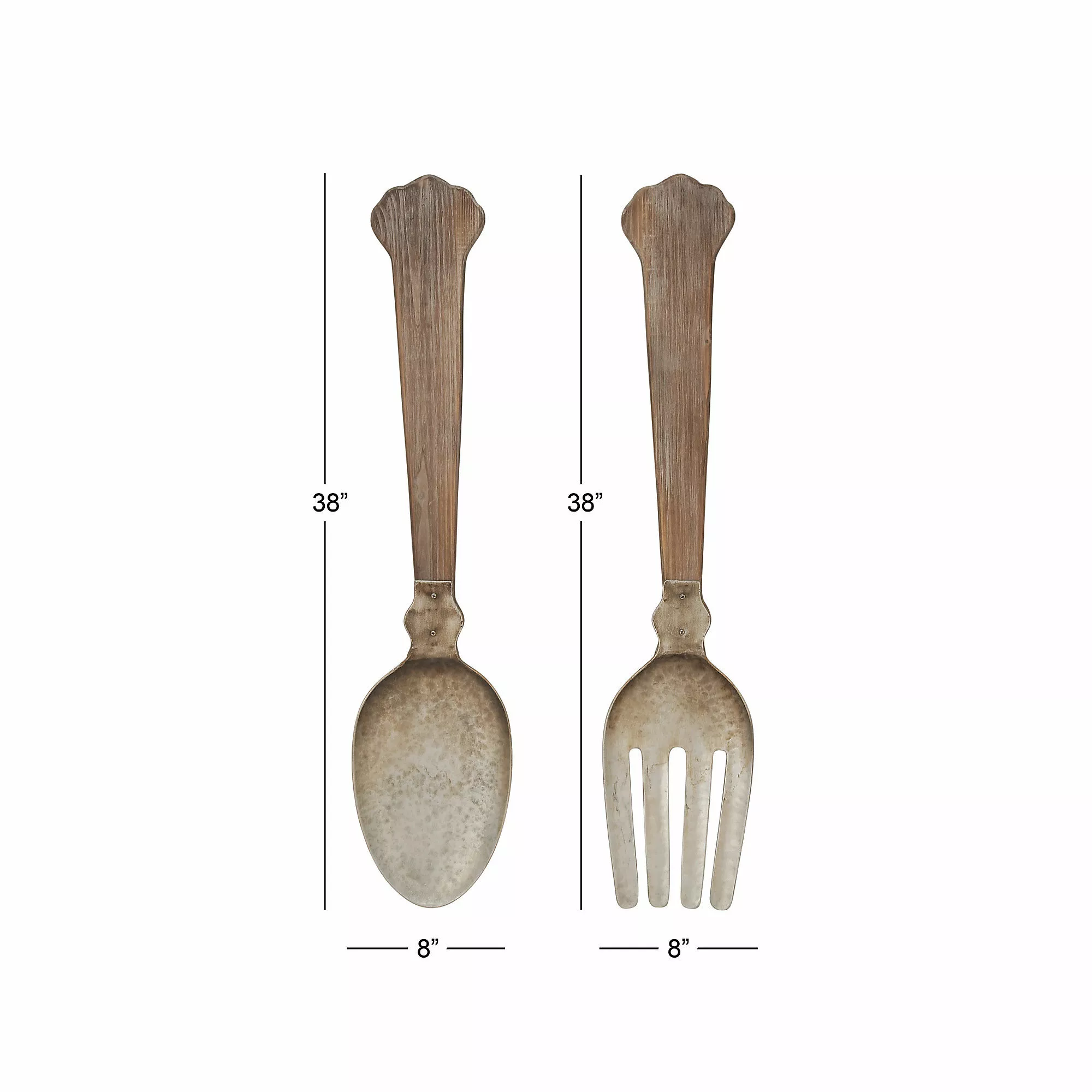 Baywater Living 2 Piece Farmhouse Fork And Spoon Utensil Pair Wall Decor - Image 4