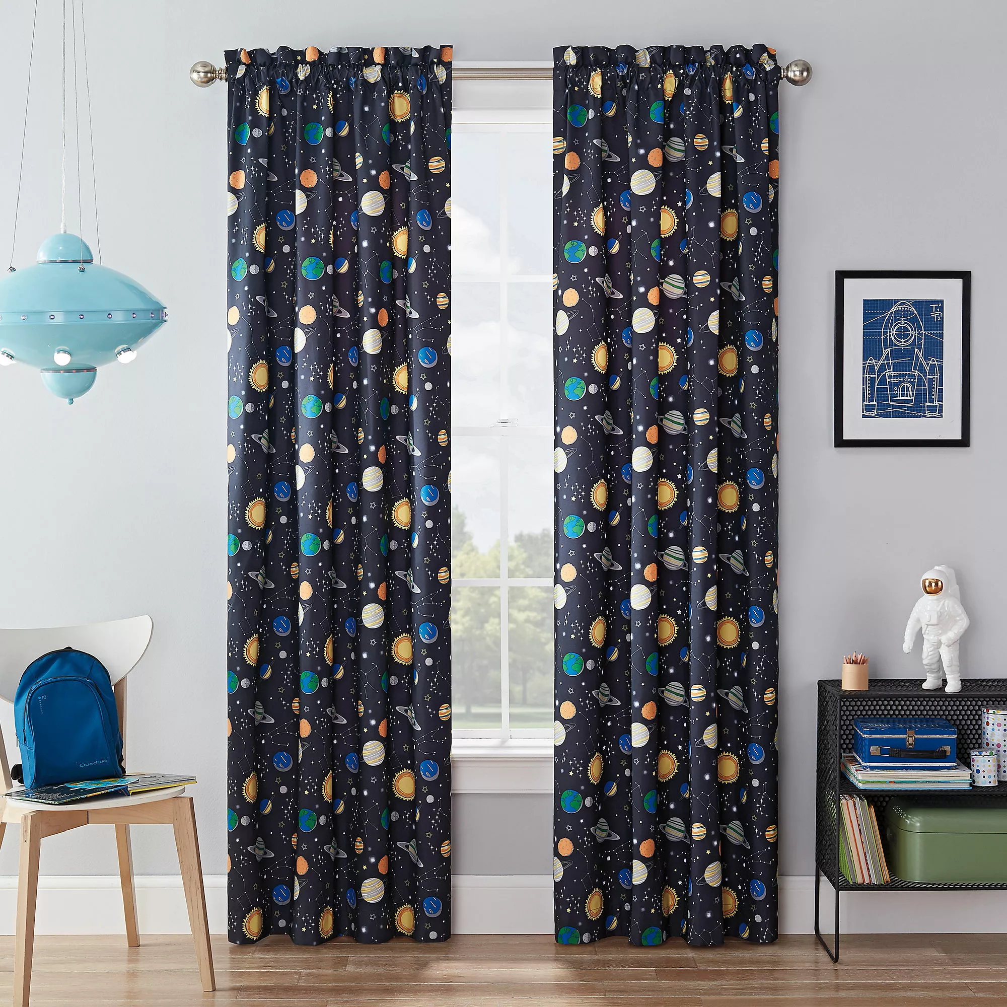 Waverly Kids Space Adventure Blackout Single Window Panel Curtain