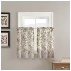 Waverly Lucchese Floral Cotton Tier Pair Window Curtains