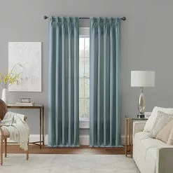 Waverly Serendipity Light Filtering Solid Pinch Pleat Single Window Panel Curtain