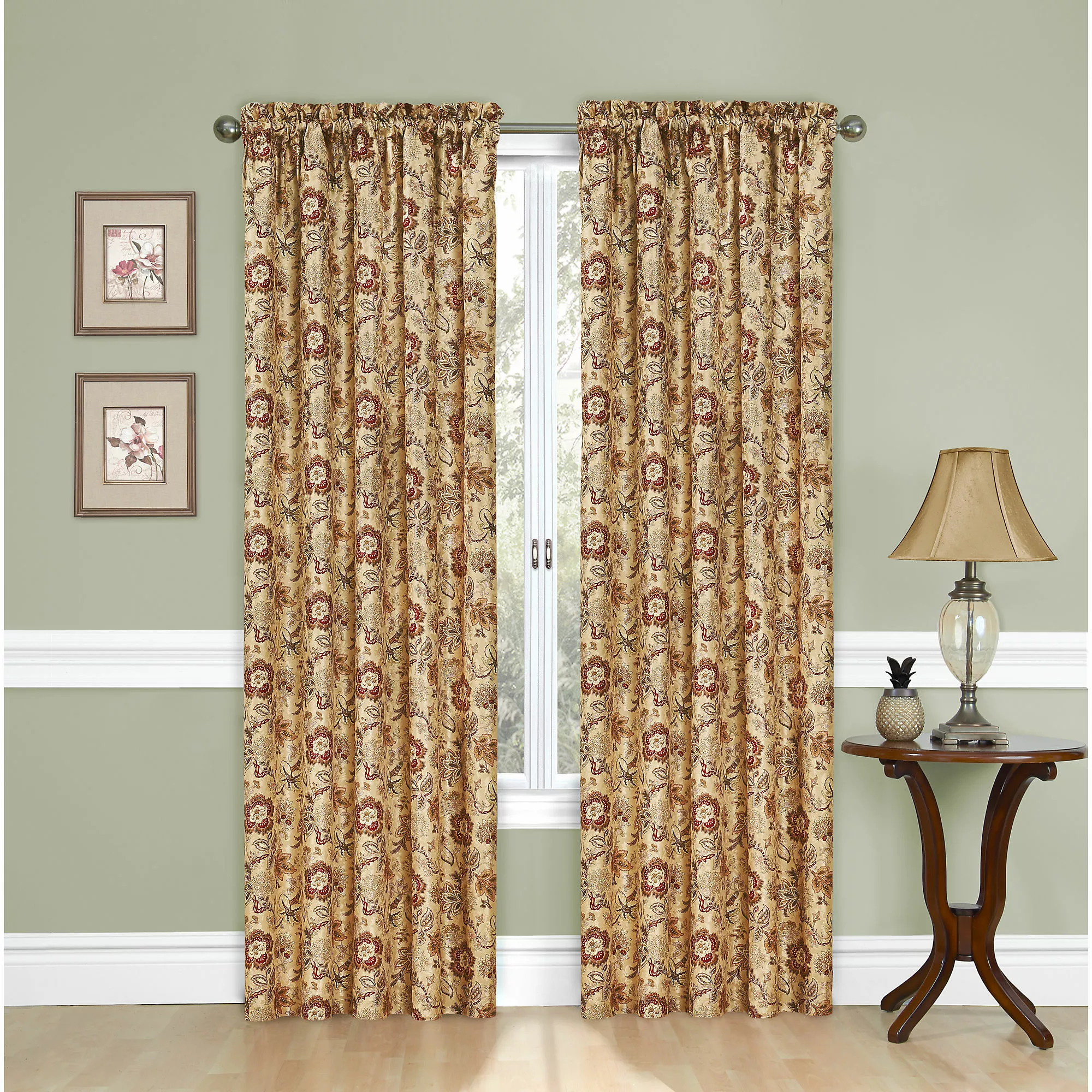 Traditions By Waverly Navarra Floral Single Window Panel Curtain
