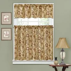 Traditions By Waverly Navarra Floral Tier And Valance Window Curtain Set